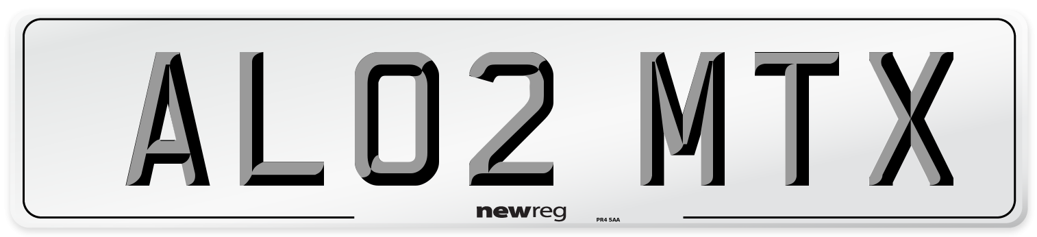 AL02 MTX Number Plate from New Reg